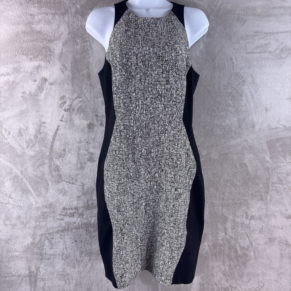 Rag & Bone‎ Clemency Paneled Tweed Dress Womens Size 6 Black White Chic Designer